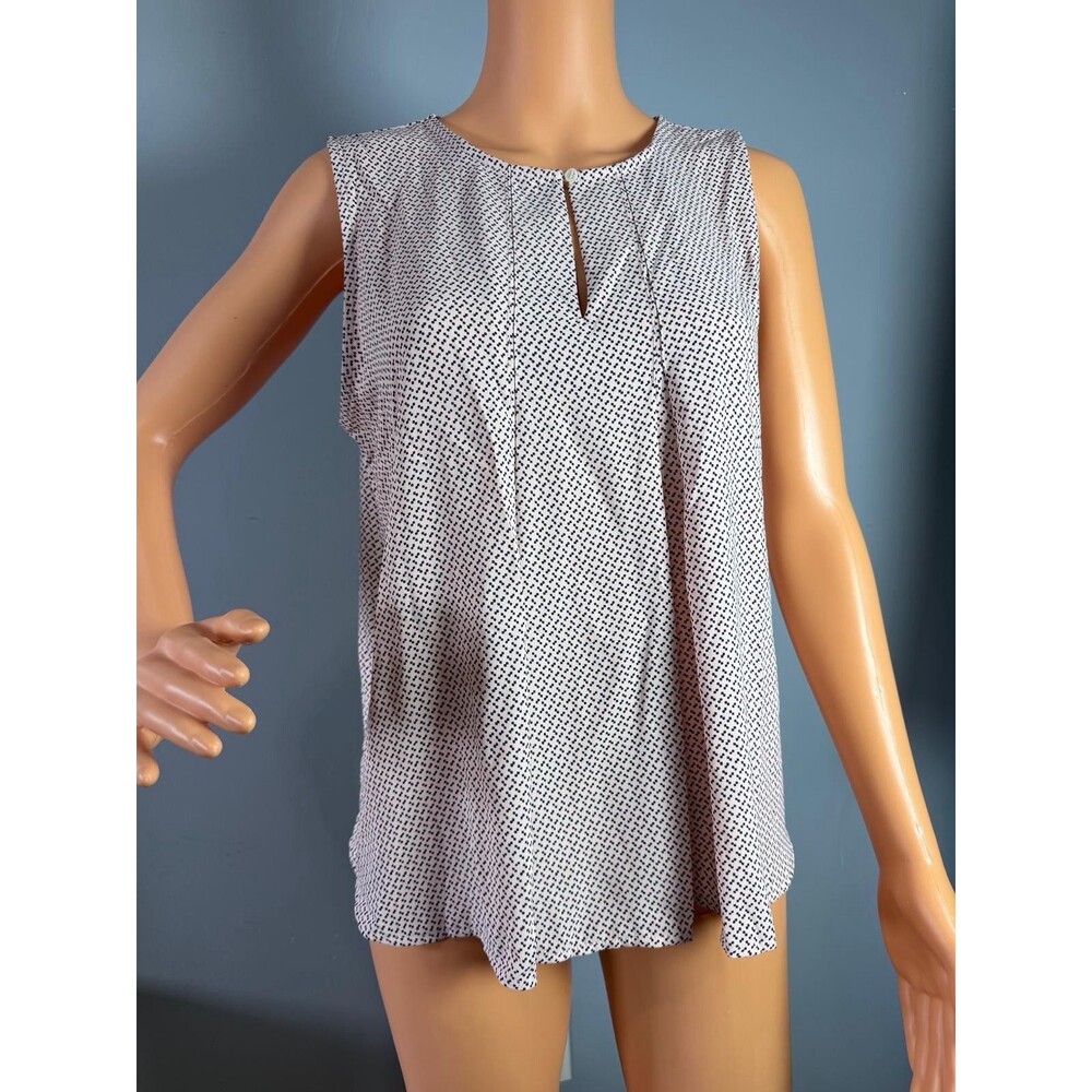Ann Taylor Petite Blouse LP Large Petite NWT Pink Geometric Sleeveless Tank Top.